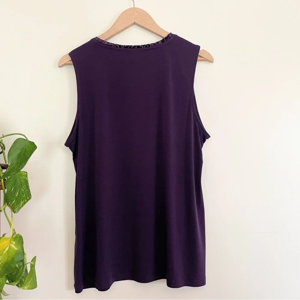 Christopher & Banks 2pc Set Purple Burnout Velvet Trim Cardigan & Tank Size X/XL